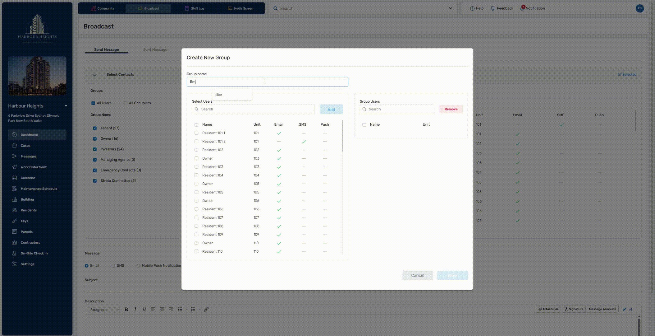 Creating custom broadcast groups