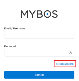 App login screen with Forgot password link